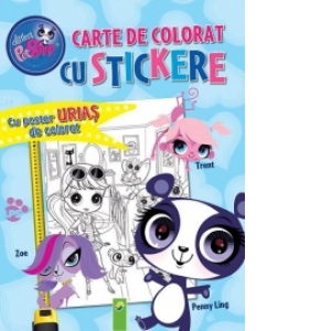 Carte de colorat cu stickere Littlest PetShop