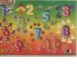 Cifre - numara si potriveste (puzzle educativ 60 de piese, 32 x 22 cm) (4+, 1 jucator)