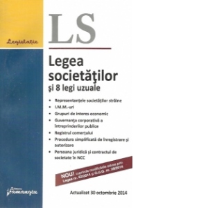 Legea societatilor si 8 legi uzuale - actualizat 30 octombrie 2014