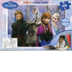 Puzzle de colorat 108 piese - Frozen