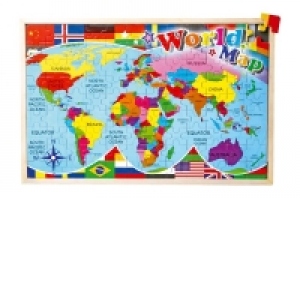 Puzzle din lemn - Harta Lumii