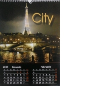 Calendar City 2015 30x42 cm, 6 file, spiralat (KI036)