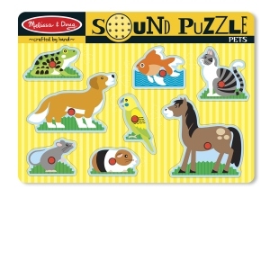 Puzzle de lemn cu sunete Animale de companie Melissa and Doug