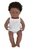 Baby afroamerican baiat Miniland 38 cm