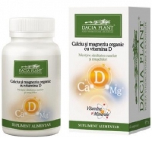 Calciu si magneziu organic cu vitamina D comprimate