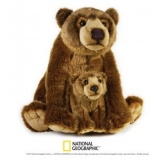 Jucarie din plus National Geographic Urs grizzly cu pui 31 cm