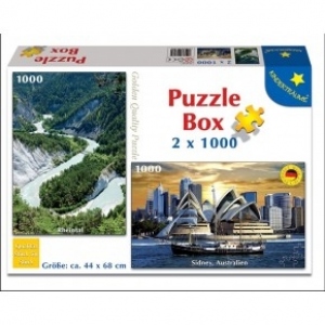 Puzzle 2x1000 piese - Opera din Sidney &amp; Valea Rinului