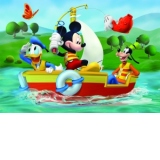 Puzzle de podea - Mickey Mouse la pescuit (24 piese)