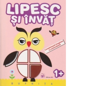 Lipesc si invat. Completeaza imaginea cu autocolante. Bufnita