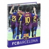 Caiet mecanic A4 cu 4 inele din carton colectia FC Barcelona