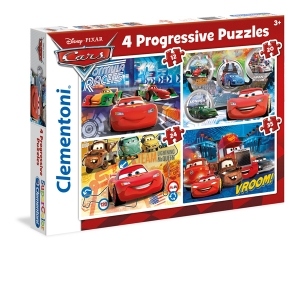 Puzzle Progresiv 4 x 1 - Cars - Clementoni 21510