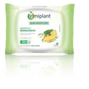 Servetele Demachiante  Elmiplant Skin Moisture 25+ pentru ten normal/mixt, 25 buc