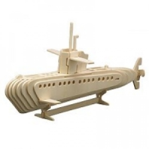 Puzzle 3D lemn - Submarin