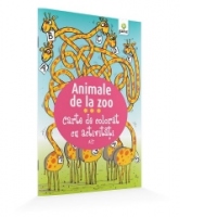 Carte de colorat cu activitati - Animale de la zoo (3+ ani)