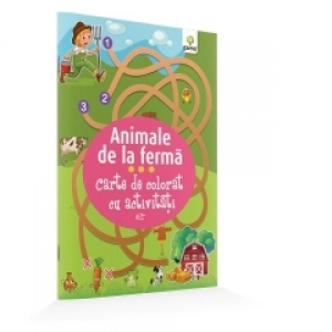 Carte de colorat cu activitati - Animale de la ferma (3+ ani)