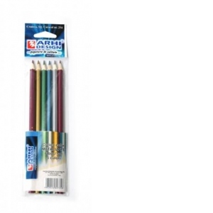 Set 6 creioane color metalizate -  ambalare blister