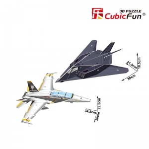 Avioane de lupta - Colectia de puzzle 3D Super Military - 40 de piese
