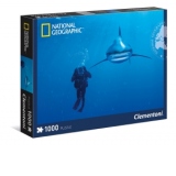 Puzzle 1000 Piese National Geographic - Whitetip Shark - Clementoni 39303