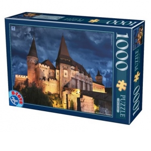 Puzzle 1000 piese - Imagini din Romania: Castelul Corvinilor Hunedoara noaptea