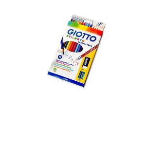 Creioane color Giotto Stilnovo cu guma 10 bucati/set + 1 ascutitoare + 1 guma