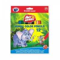 Set 12 creioane colorate Jumbo cu ascutitoare