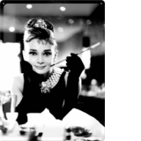 Placa metalica de decor 30X40 Audrey Hepburn Breakfast Tiffanys