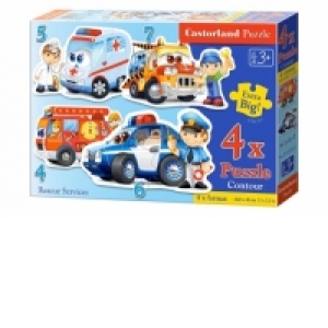 Puzzle 4 in 1 (4+5+6+7 piese) Rescue services 4393