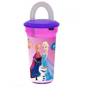 Cana speciala cu pai Disney Disney Frozen - Elsa,Ana si Olaf