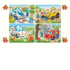 Puzzle 4 in 1 Funny Vehicles 4324