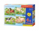 Puzzle 4 in 1 (8+12+15+20 piese) Animal Moms and Babies 4416