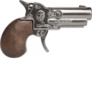 Jucarie Mini pistol pirati Derringer, die-cast metal si plastic
