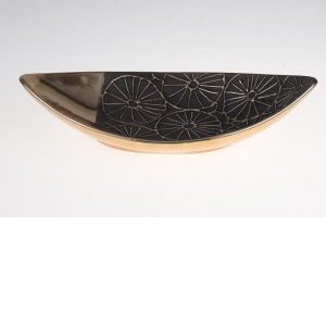Platou ceramic Black & Gold 25x13x5 cm