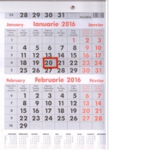 Calendar Triptic cu Planner 2016