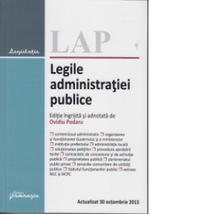 Legile administratiei publice. Actualizat 30 octombrie 2015