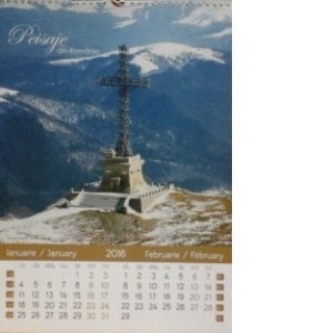 Calendar de perete 2016 cu imagini Peisaje din Romania 30x42 cm, 6 file, spiralat (KI026)