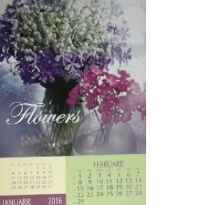 Calendar de perete 2016 cu imagini Flowers 30x42 cm, 6 file, capsat (KI030)