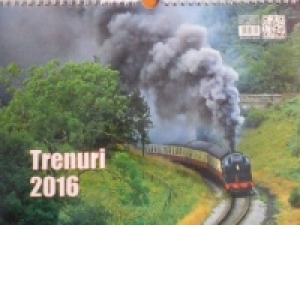 Calendar de perete 2016 cu imagini Trenuri 32x24 cm, 7 file, spiralat (KI031)