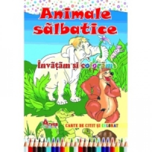 Invatam si coloram Animale salbatice - Carte de citit si colorat