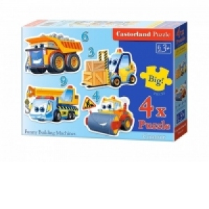 Puzzle 4 in 1 (3+4+6+9 piese) Funny Building Machines 5024