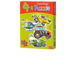 Puzzle 4 in 1 (4+5+6+7 piese) Different Vehicles 4263