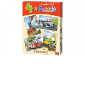Puzzle 4 in 1 (8+12+15+20 piese) Vehicles 4317