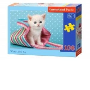 Puzzle 108 piese White Cat in Bag 10172
