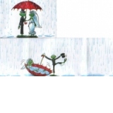 Felicitare pliata - Doua broscute sub umbrela