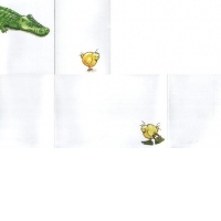 Felicitare pliata. Crocodilul si puiul