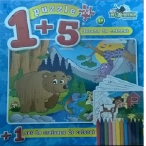 Puzzle 24 piese Coloreaza-ma - Urs