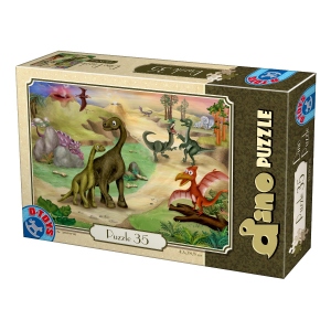 Puzzle 35 piese - Scena cu dinozauri
