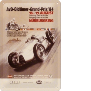 Placa metalica de decor 20X30 Audi AvD Oldtimer Grand Prix