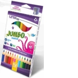 Creioane colorate Jumbo Triangular 12 culori + ascutitoare