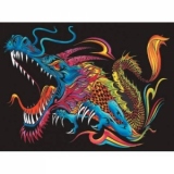Plansa de colorat pe panza - Dragon