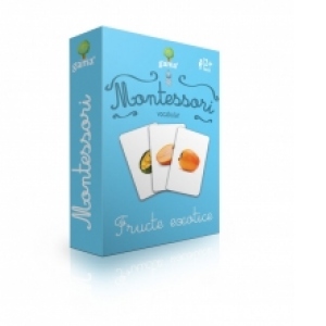 Vocabular. Fructe exotice - Carti de joc educative Montessori. Seria 2